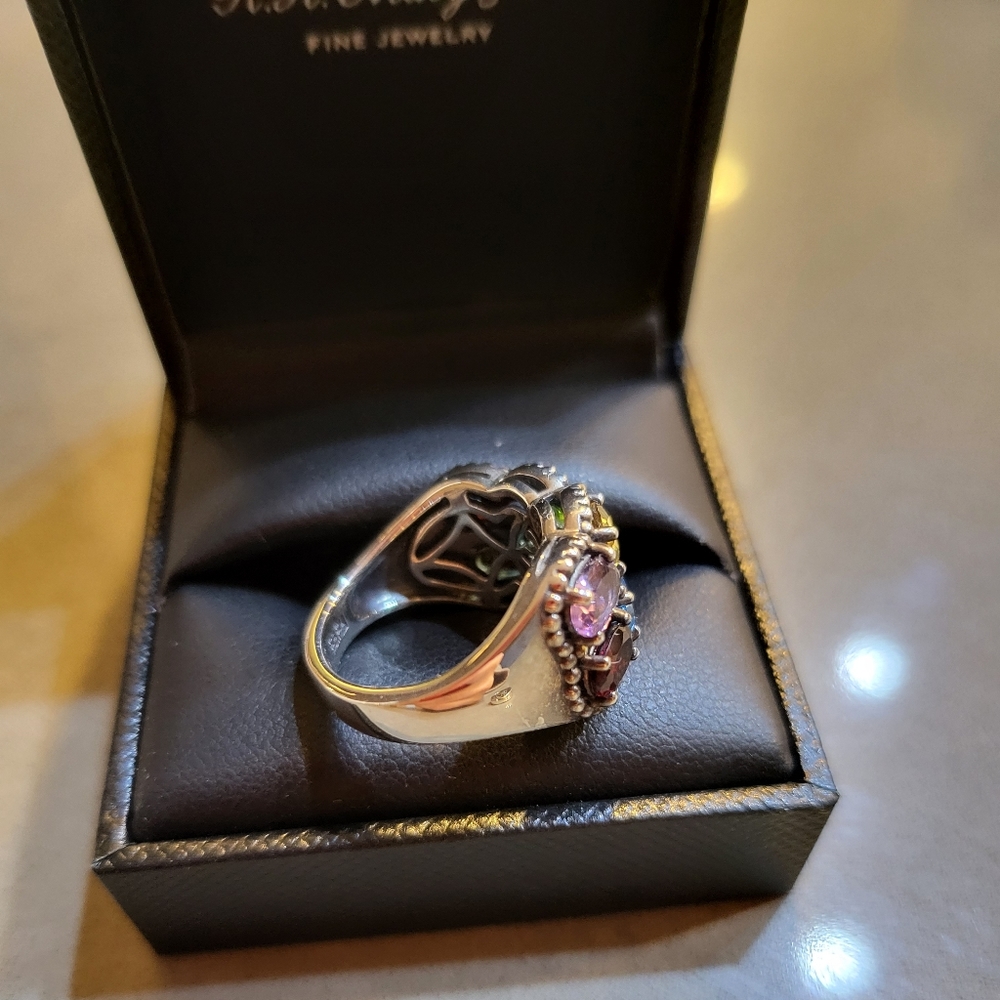 Effy Double Row Multicolor Oval GemStone Ring - Picture 5 of 9
